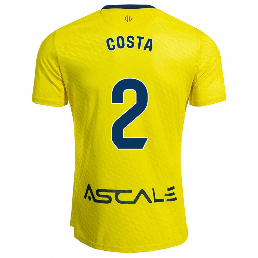 גברים לוגאן קוסטה #2 צהוב נייבי ג'רזי ביתית 2025/26 חולצה קצרה