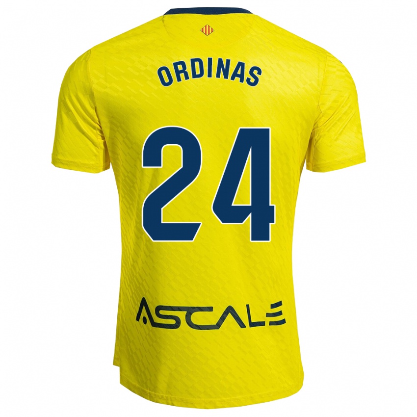 גברים Andreu Ordinas #24 צהוב נייבי ג'רזי ביתית 2025/26 חולצה קצרה