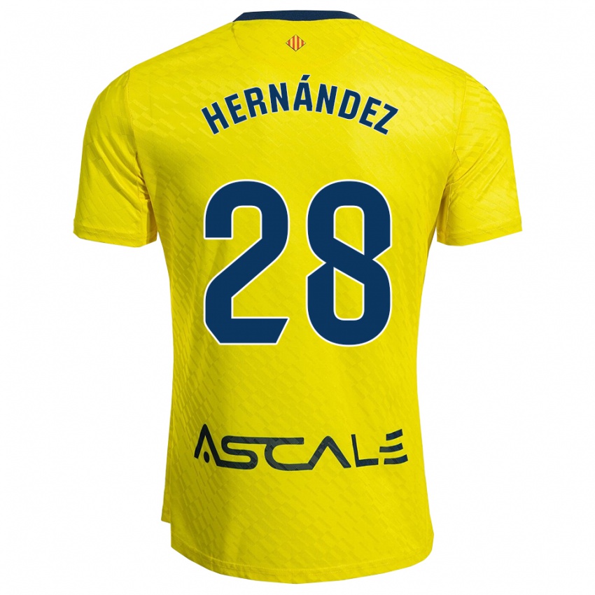 גברים ג'רארד הרננדס #28 צהוב נייבי ג'רזי ביתית 2025/26 חולצה קצרה