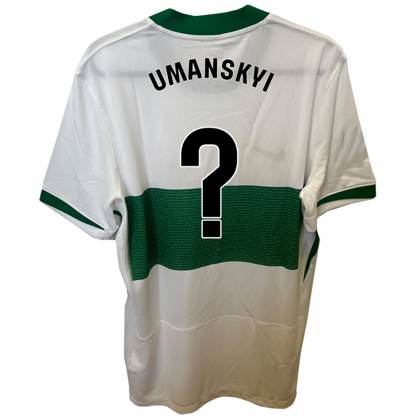 גברים Volodymyr Umanskyi #0 לבן ירוק ג'רזי ביתית 2025/26 חולצה קצרה