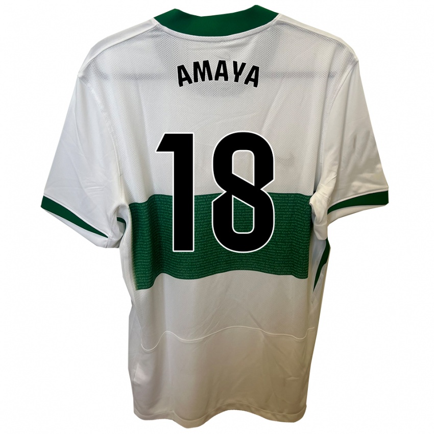 גברים María Amaya #18 לבן ירוק ג'רזי ביתית 2025/26 חולצה קצרה