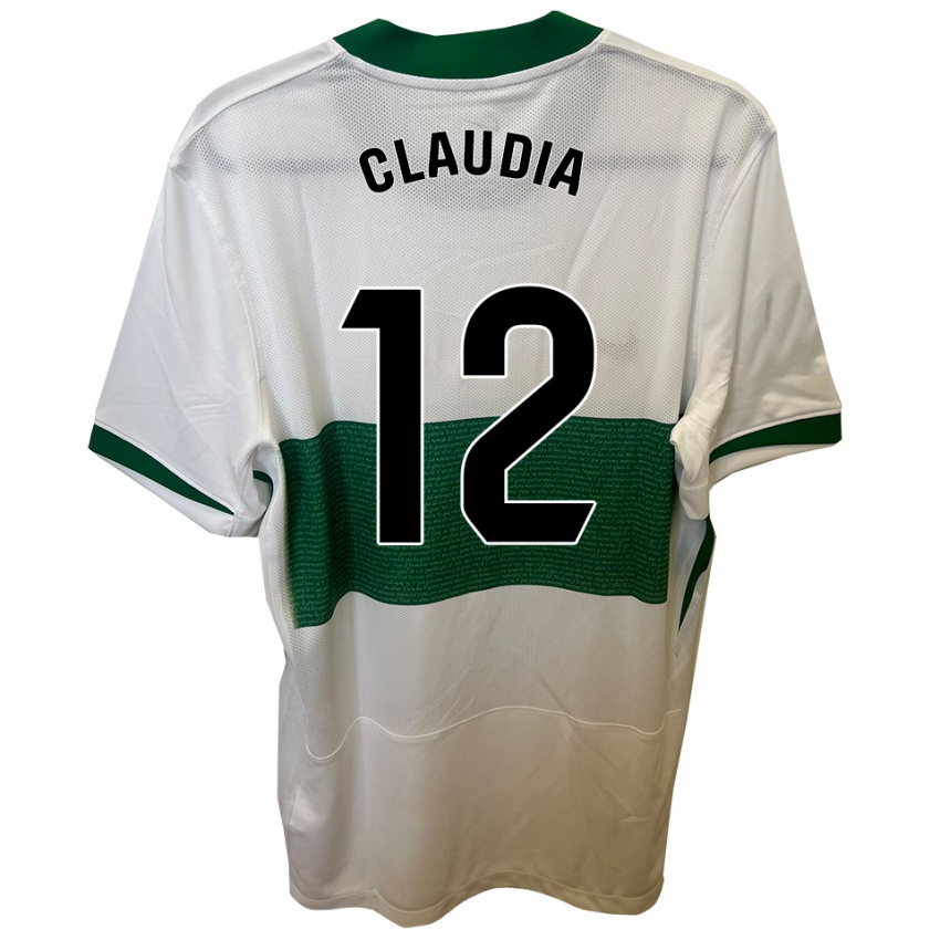 גברים Claudia Rabasco Campello #12 לבן ירוק ג'רזי ביתית 2025/26 חולצה קצרה