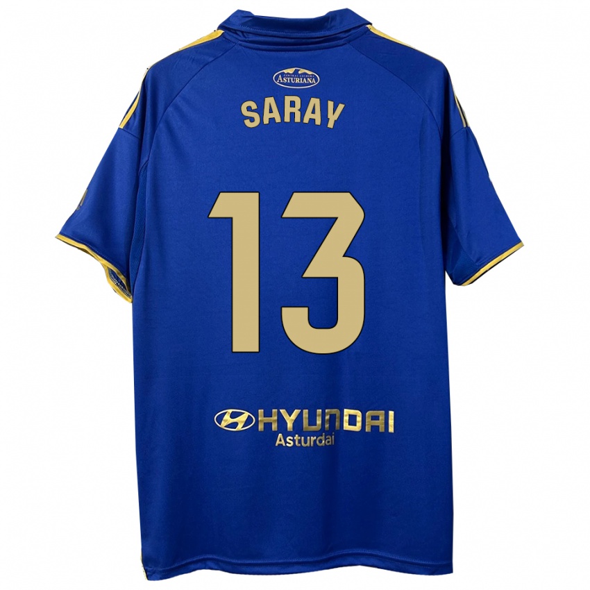 גברים Saray Vázquez Alonso #13 כחול זהב ג'רזי ביתית 2025/26 חולצה קצרה