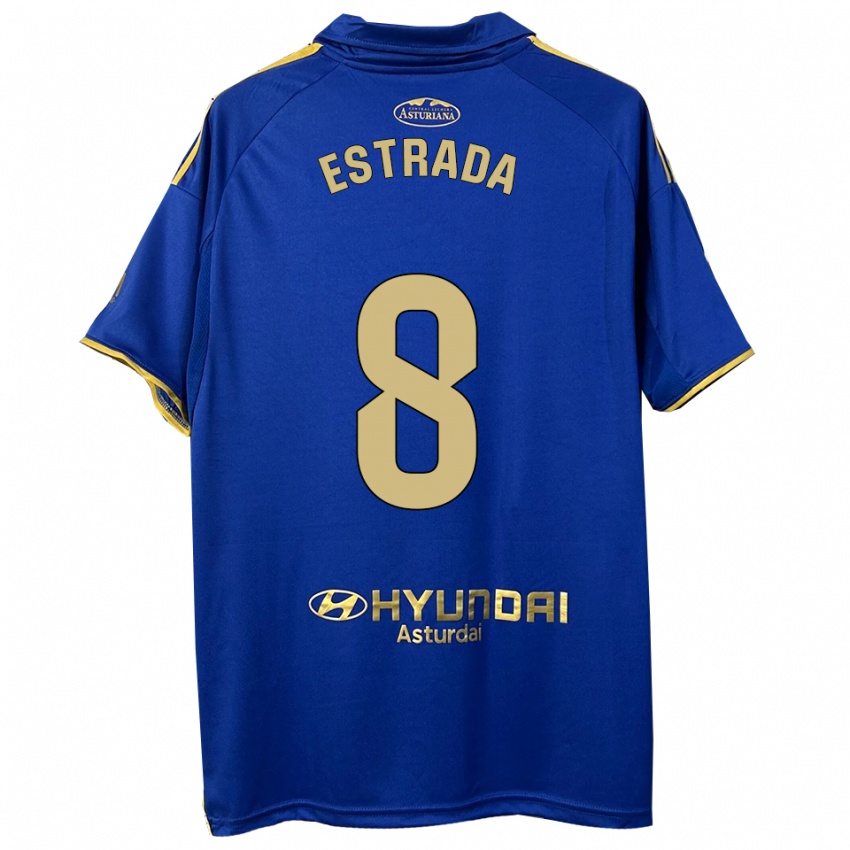 גברים Nacho Estrada #8 כחול זהב ג'רזי ביתית 2025/26 חולצה קצרה