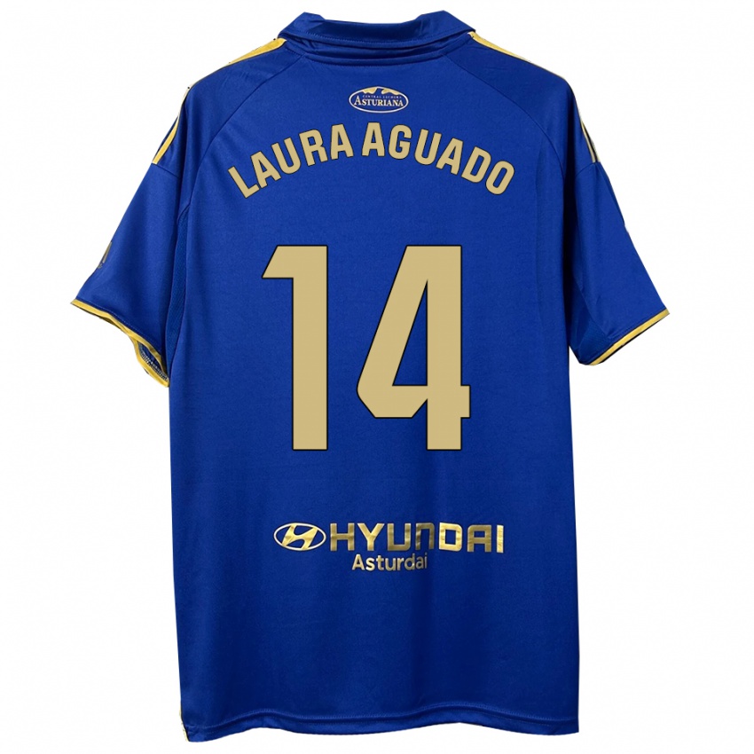 גברים Laura Aguado #14 כחול זהב ג'רזי ביתית 2025/26 חולצה קצרה
