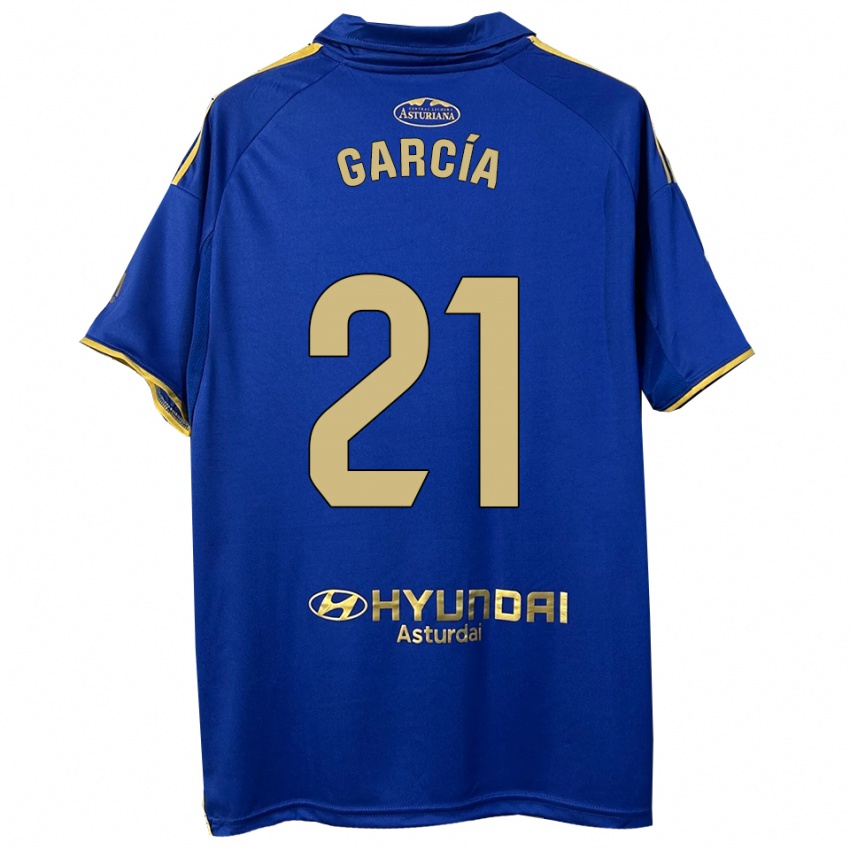 גברים Pelayo García #21 כחול זהב ג'רזי ביתית 2025/26 חולצה קצרה