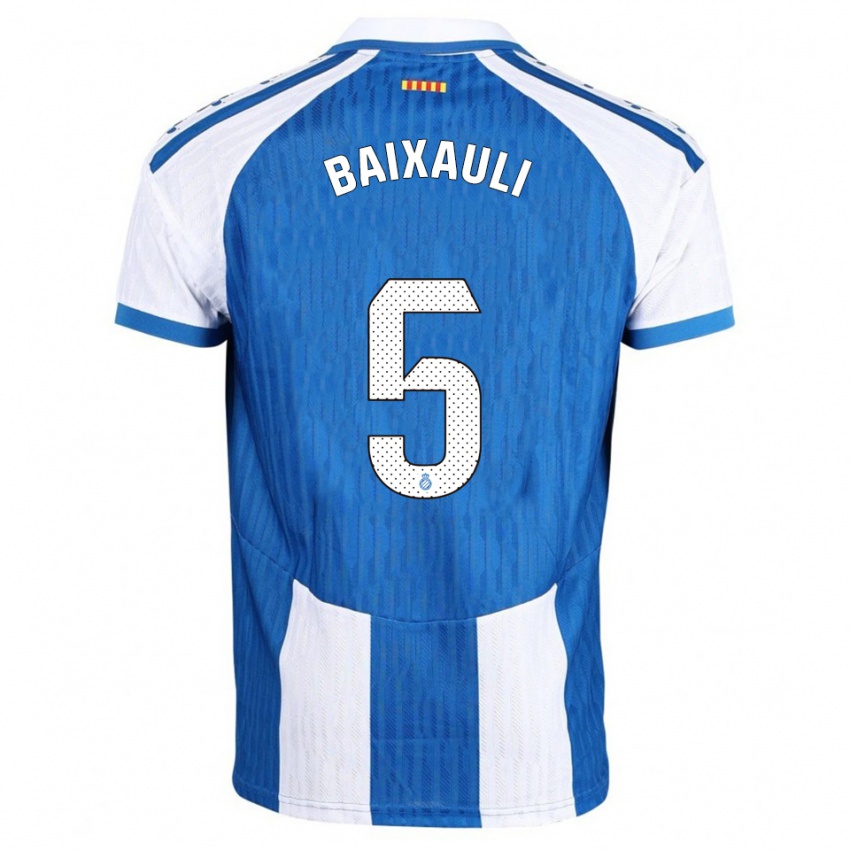 גברים Iker Baixauli #5 כחול לבן ג'רזי ביתית 2025/26 חולצה קצרה