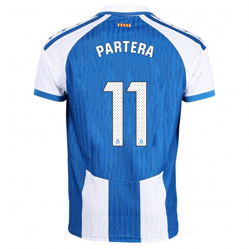 גברים Álex Partera #11 כחול לבן ג'רזי ביתית 2025/26 חולצה קצרה