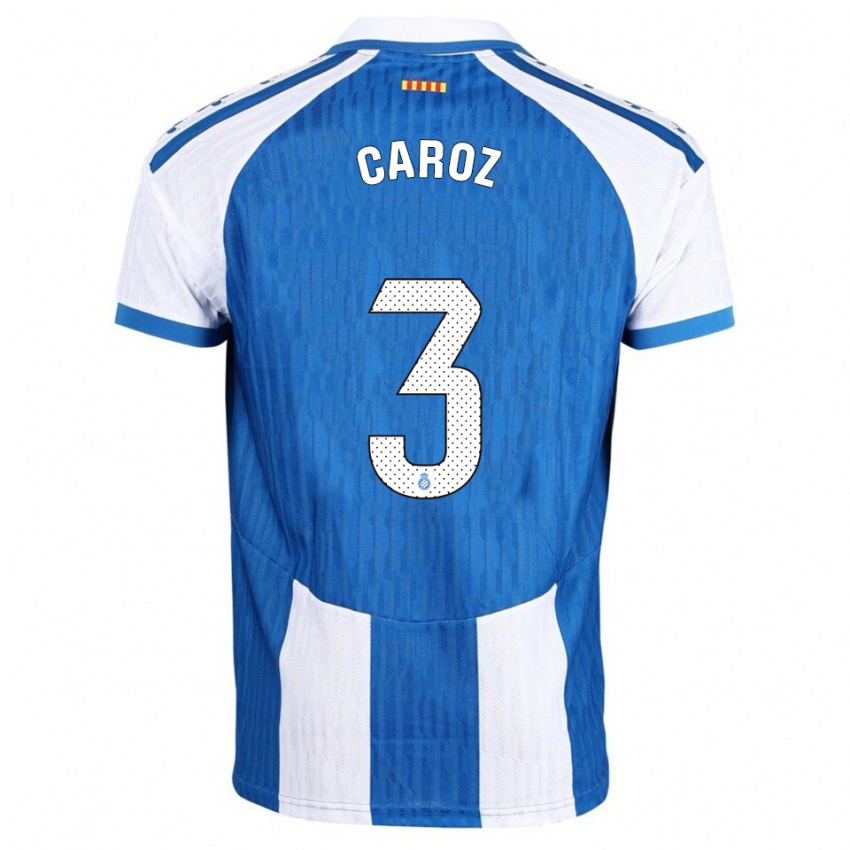 גברים Hugo Caroz #3 כחול לבן ג'רזי ביתית 2025/26 חולצה קצרה