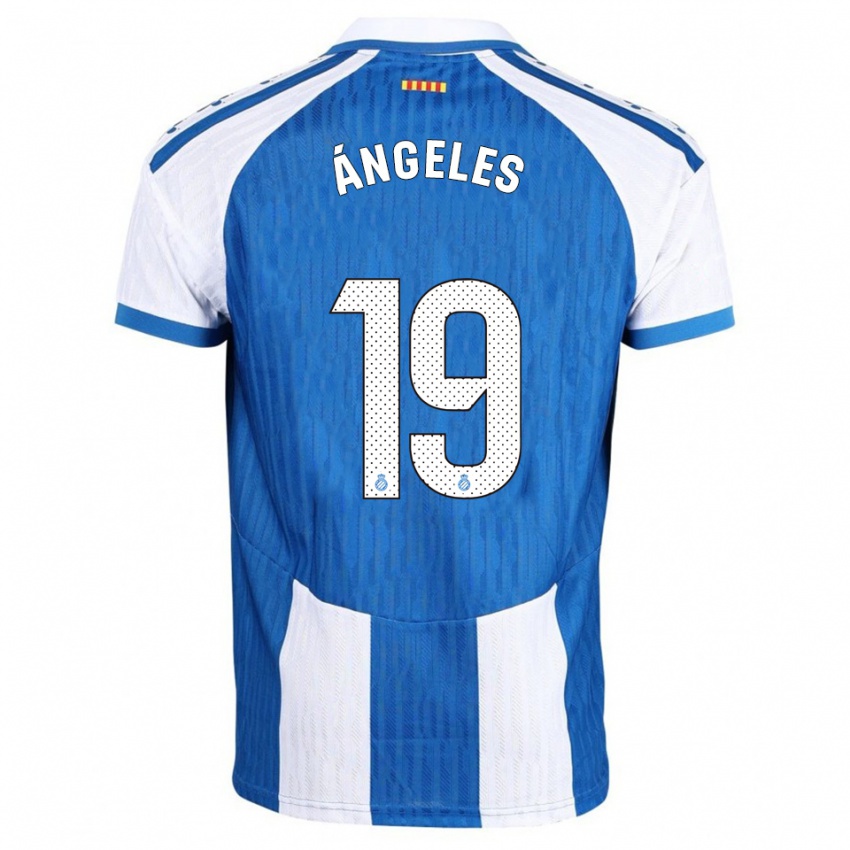 גברים Ángeles Del Álamo Sánchez #19 כחול לבן ג'רזי ביתית 2025/26 חולצה קצרה