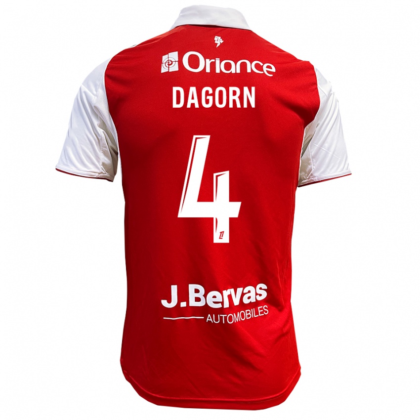 גברים Maxime Dagorn #4 אדום לבן ג'רזי ביתית 2025/26 חולצה קצרה