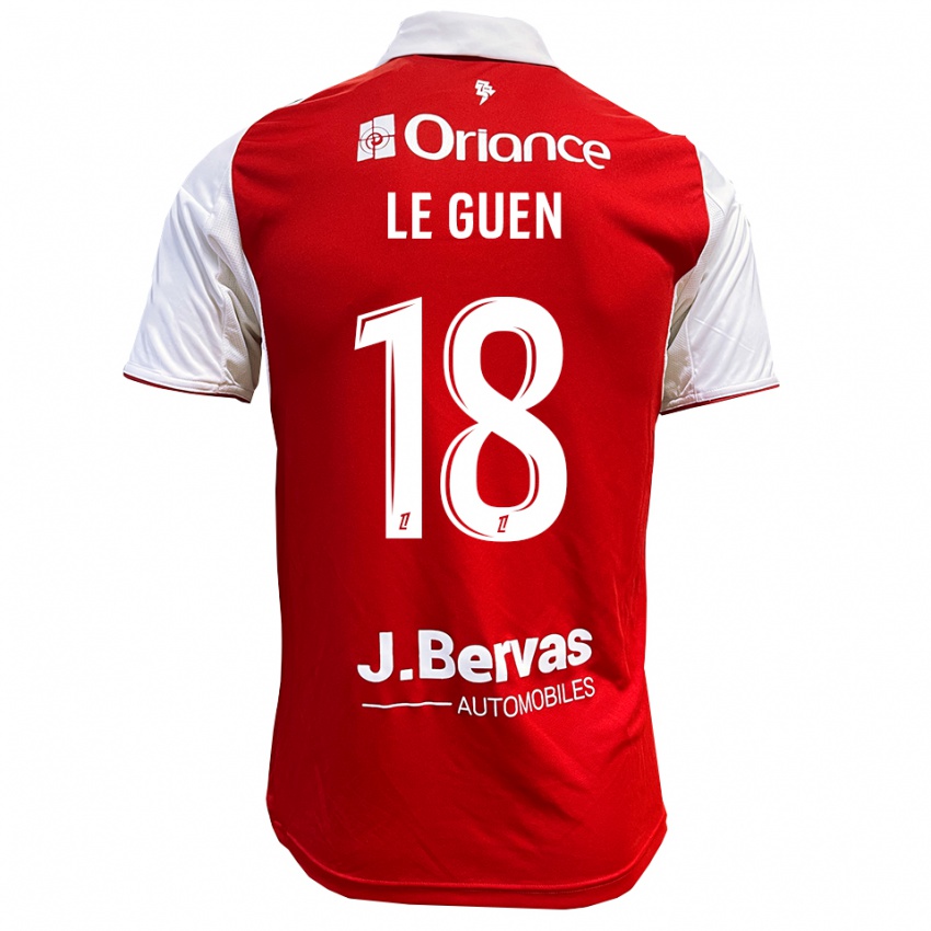 גברים Raphaël Le Guen #18 אדום לבן ג'רזי ביתית 2025/26 חולצה קצרה