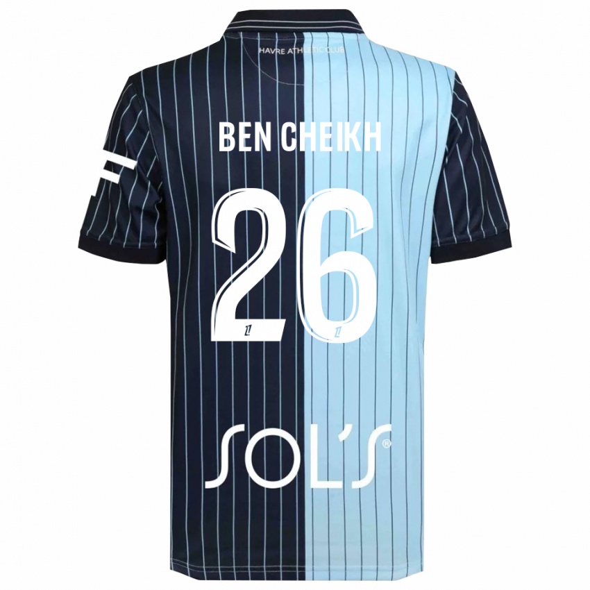 גברים Ayman Ben Cheikh #26 כחול נייבי תכלת ג'רזי ביתית 2025/26 חולצה קצרה