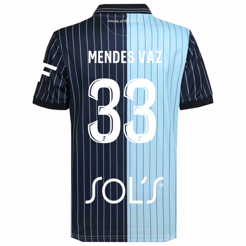 גברים Hernâni Mendes Vaz #33 כחול נייבי תכלת ג'רזי ביתית 2025/26 חולצה קצרה