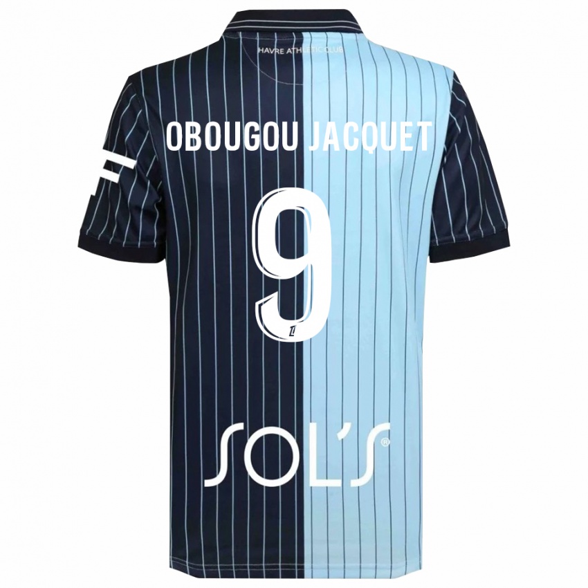 גברים Noam Obougou Jacquet #9 כחול נייבי תכלת ג'רזי ביתית 2025/26 חולצה קצרה