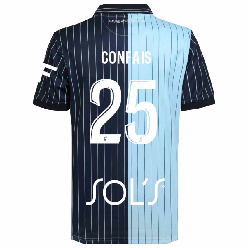 גברים Aloïs Confais #25 כחול נייבי תכלת ג'רזי ביתית 2025/26 חולצה קצרה