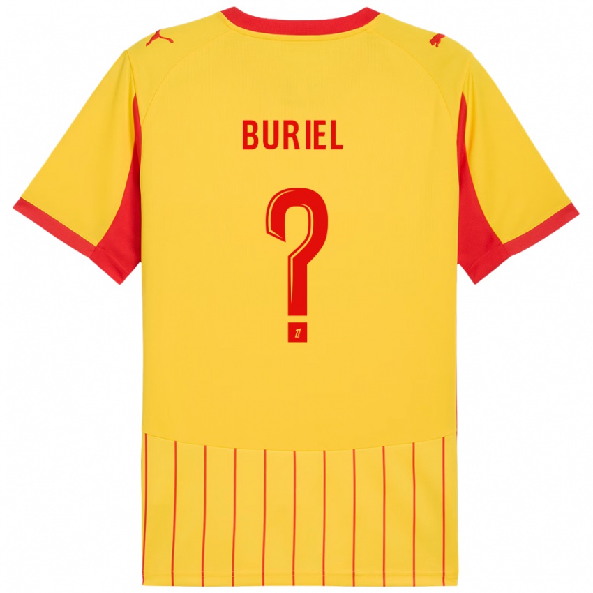 גברים Noah Buriel #0 צהוב אדום ג'רזי ביתית 2025/26 חולצה קצרה