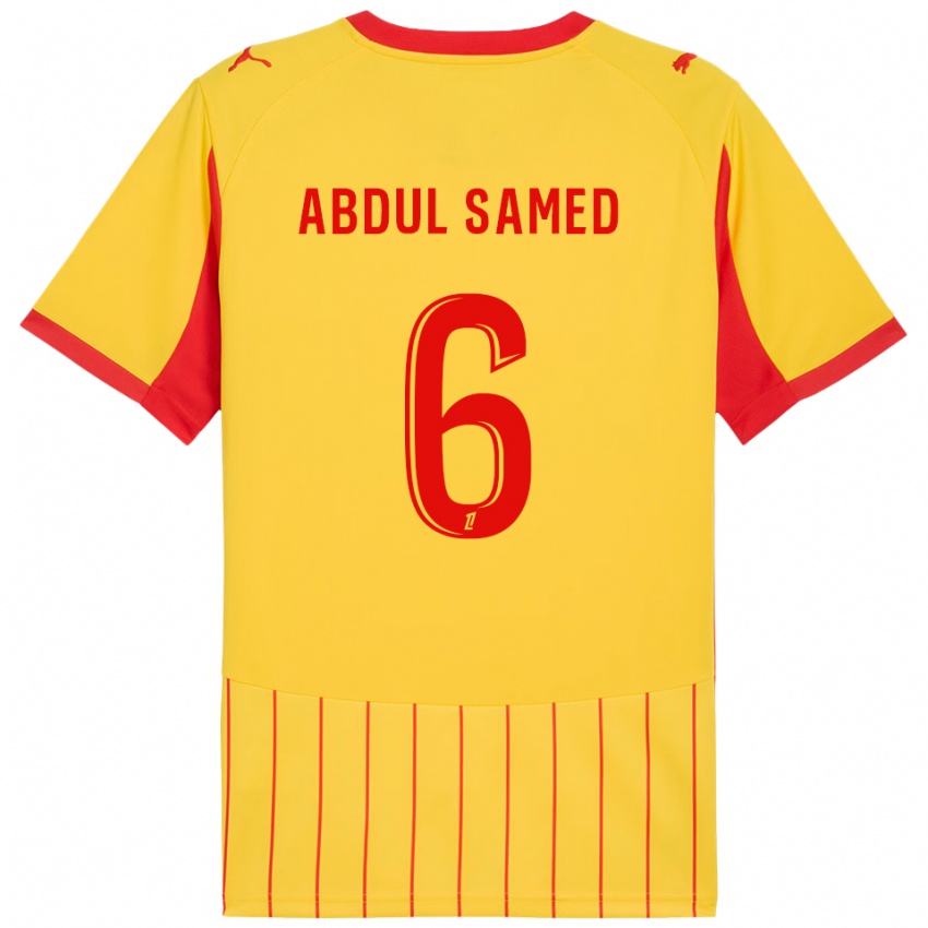 גברים סליס עבדול סאמד #6 צהוב אדום ג'רזי ביתית 2025/26 חולצה קצרה