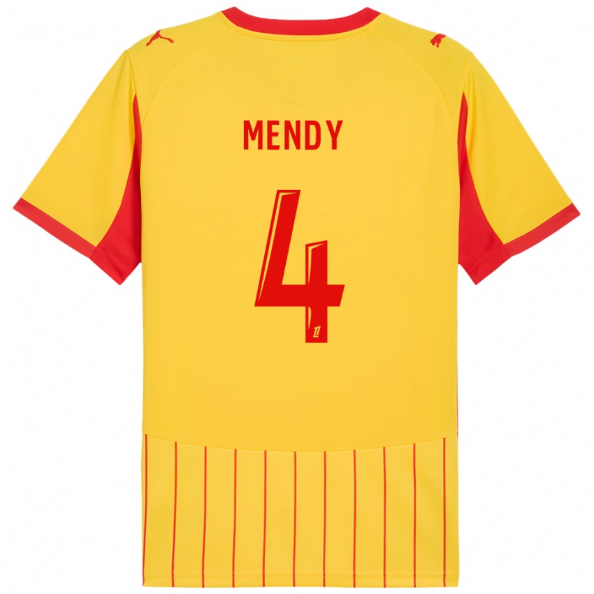 גברים Ellijah Mendy #4 צהוב אדום ג'רזי ביתית 2025/26 חולצה קצרה