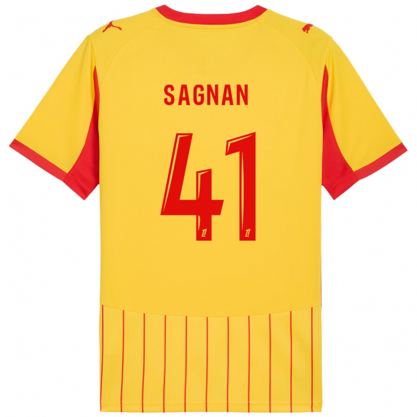 גברים סולימאן סגנאן #41 צהוב אדום ג'רזי ביתית 2025/26 חולצה קצרה