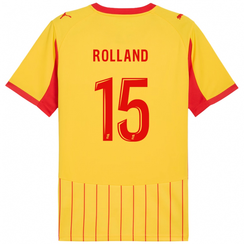 גברים פול רולנד #15 צהוב אדום ג'רזי ביתית 2025/26 חולצה קצרה