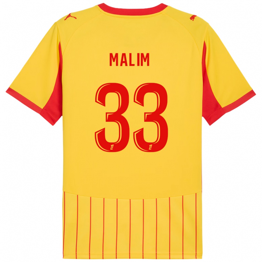 גברים Yasmina Malim #33 צהוב אדום ג'רזי ביתית 2025/26 חולצה קצרה