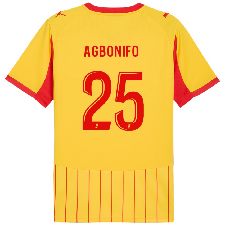 גברים ג׳רמי אגבוניפו #25 צהוב אדום ג'רזי ביתית 2025/26 חולצה קצרה