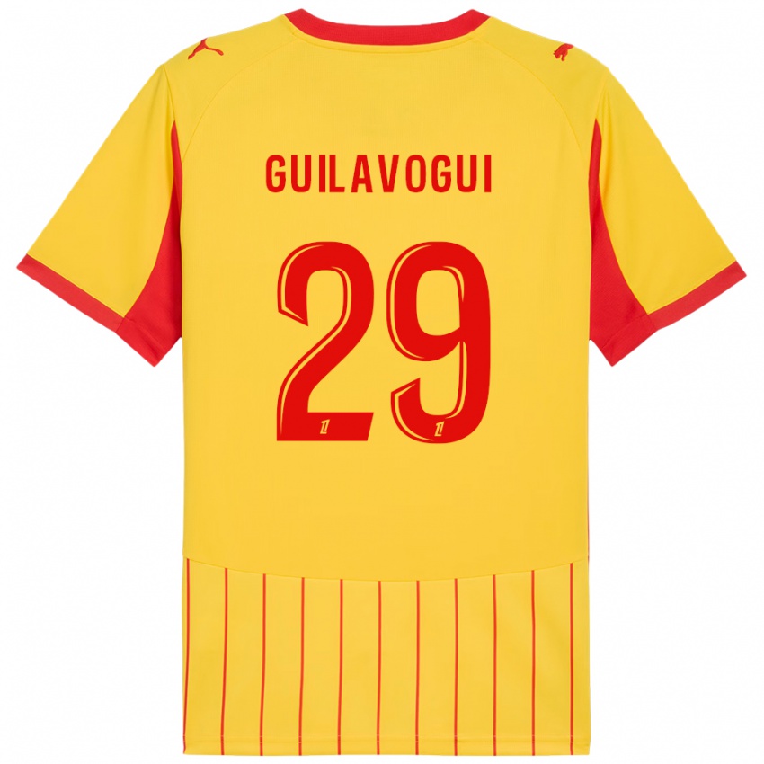 גברים מורגן גילאבוגי #29 צהוב אדום ג'רזי ביתית 2025/26 חולצה קצרה