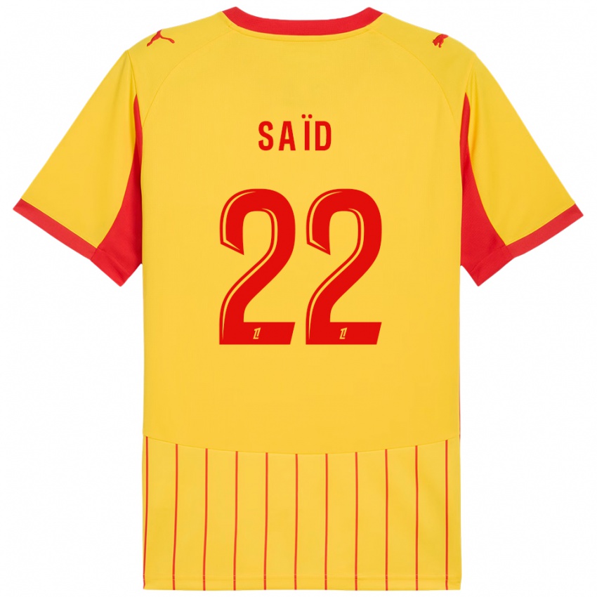 גברים ווסלי סעיד #22 צהוב אדום ג'רזי ביתית 2025/26 חולצה קצרה