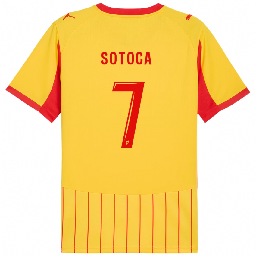 גברים פלוריאן סוטוקה #7 צהוב אדום ג'רזי ביתית 2025/26 חולצה קצרה