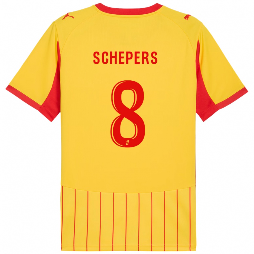 גברים מארי שפרס #8 צהוב אדום ג'רזי ביתית 2025/26 חולצה קצרה