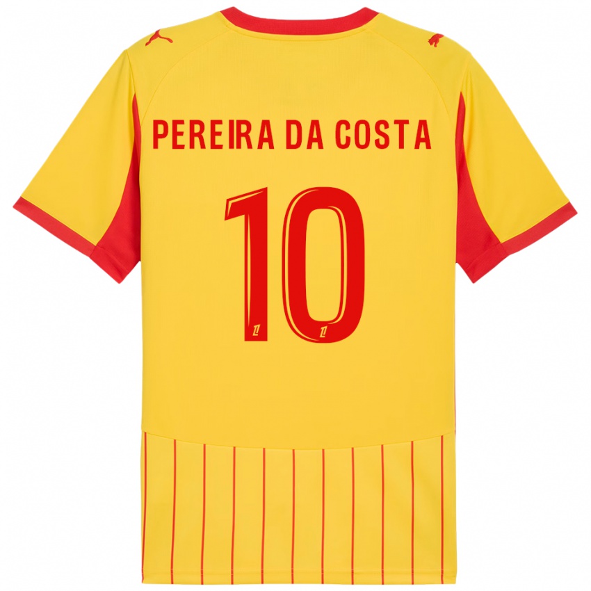 גברים דויד קושטה #10 צהוב אדום ג'רזי ביתית 2025/26 חולצה קצרה