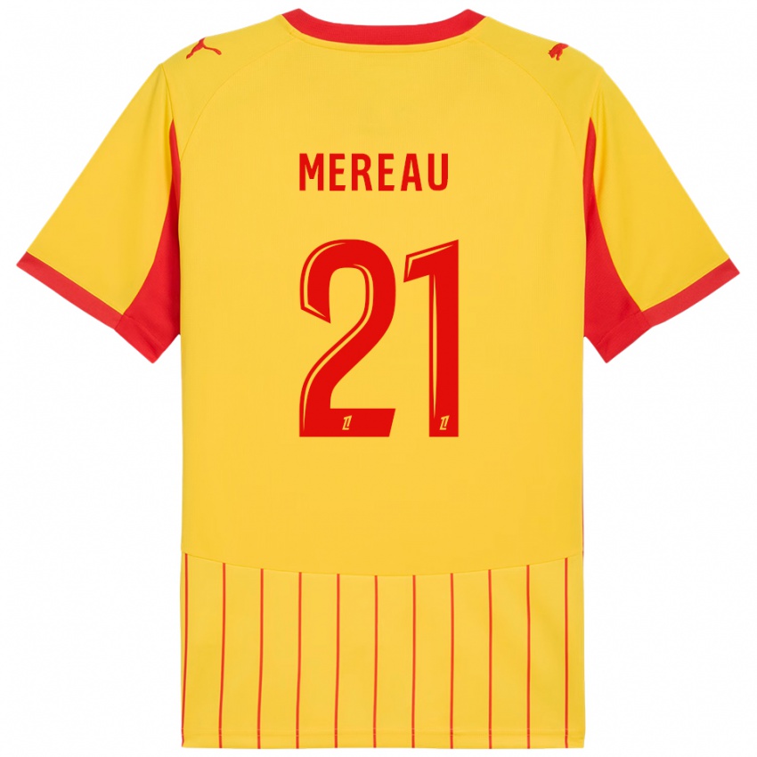 גברים Alizée Mereau #21 צהוב אדום ג'רזי ביתית 2025/26 חולצה קצרה