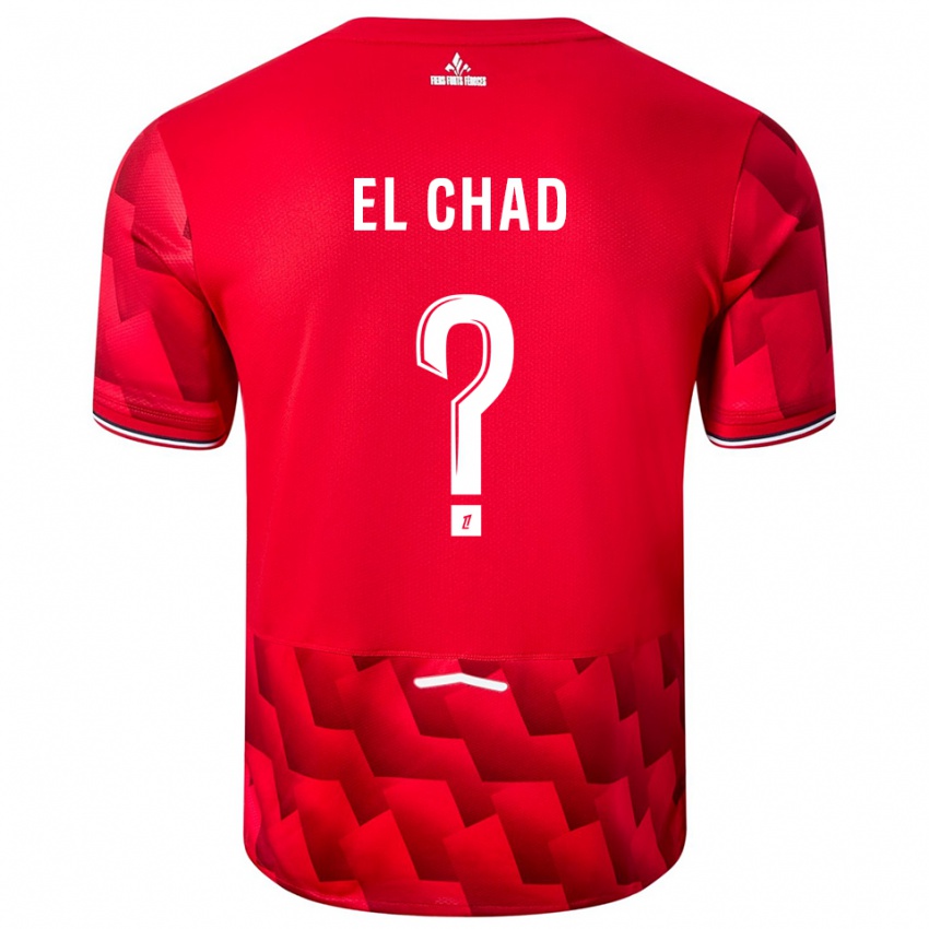 גברים Nesryne El Chad #0 אדום לבן ג'רזי ביתית 2025/26 חולצה קצרה