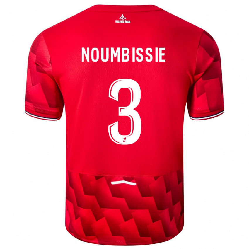 גברים Stéphane Noumbissie #3 אדום לבן ג'רזי ביתית 2025/26 חולצה קצרה