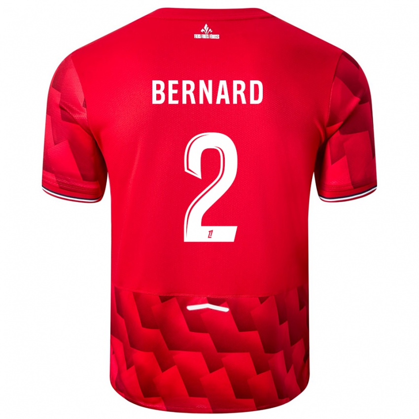 גברים Loïk Bernard #2 אדום לבן ג'רזי ביתית 2025/26 חולצה קצרה