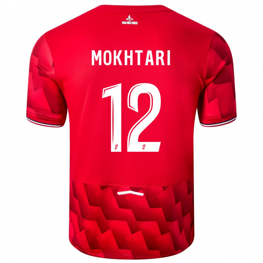 גברים בראהים מוכטארי #12 אדום לבן ג'רזי ביתית 2025/26 חולצה קצרה