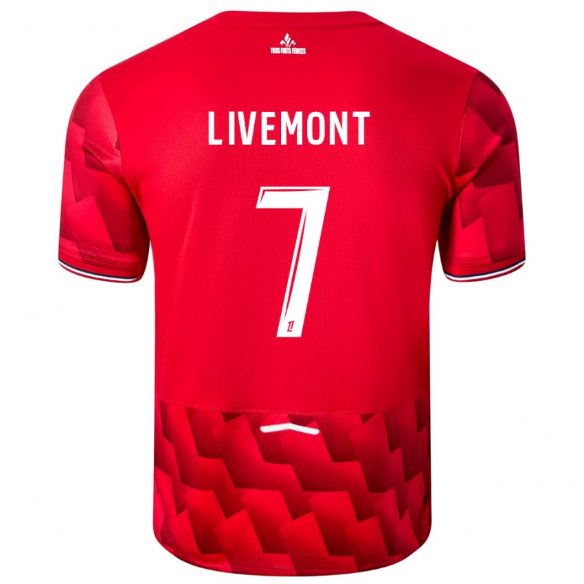 גברים Antoine Livemont #7 אדום לבן ג'רזי ביתית 2025/26 חולצה קצרה