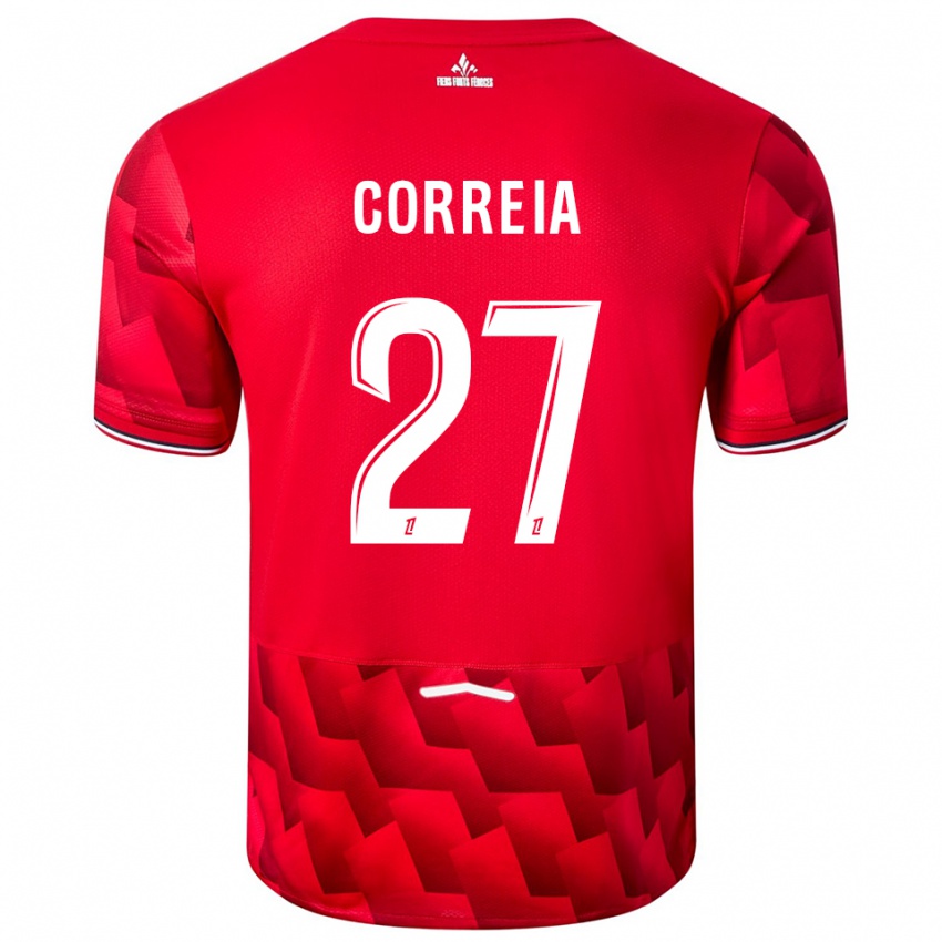 גברים פליקס קורייה #27 אדום לבן ג'רזי ביתית 2025/26 חולצה קצרה