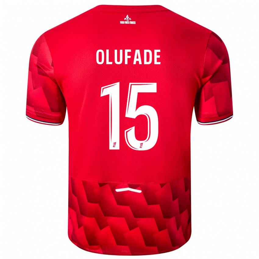 גברים Kingsley Olufade #15 אדום לבן ג'רזי ביתית 2025/26 חולצה קצרה