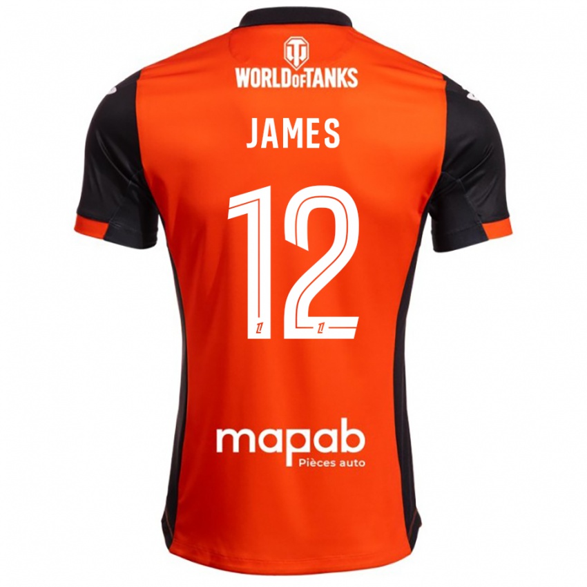 גברים Isaac James #12 שחור כתום ג'רזי ביתית 2025/26 חולצה קצרה
