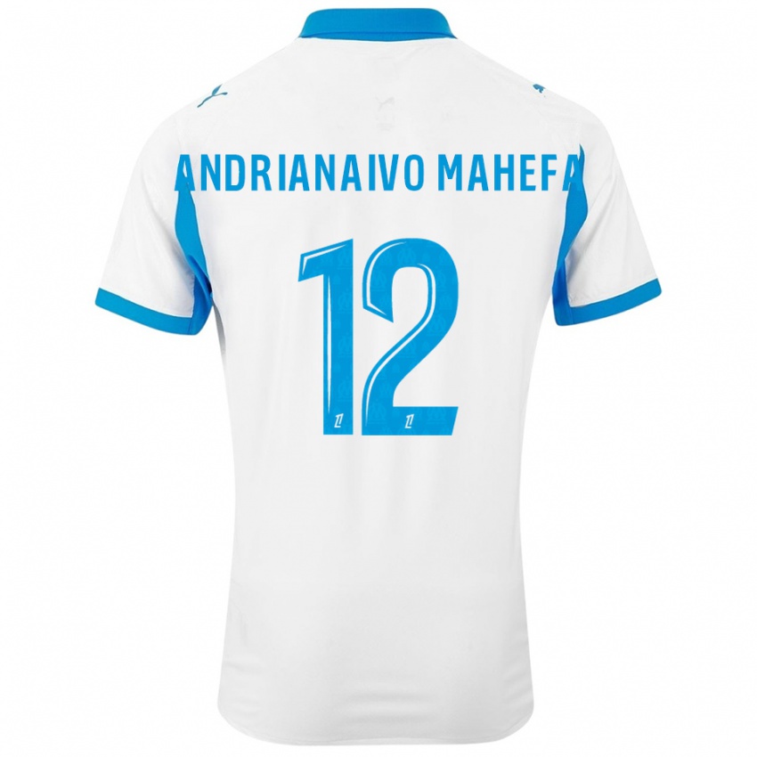 גברים Mathis Andrianaivo Mahefa #12 לבן תכלת ג'רזי ביתית 2025/26 חולצה קצרה