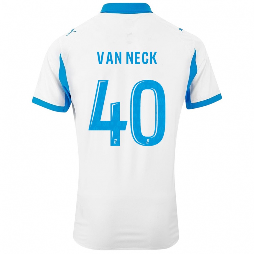גברים ג'ל ואן צוק #40 לבן תכלת ג'רזי ביתית 2025/26 חולצה קצרה