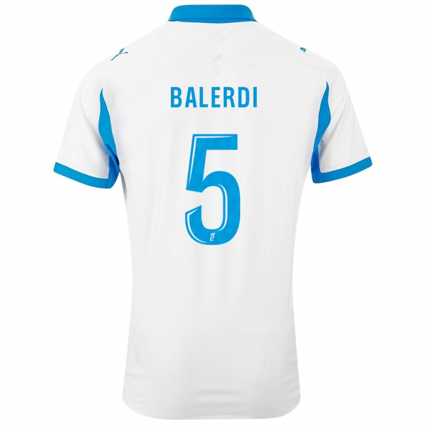 גברים לאונרדו באלרדי #5 לבן תכלת ג'רזי ביתית 2025/26 חולצה קצרה
