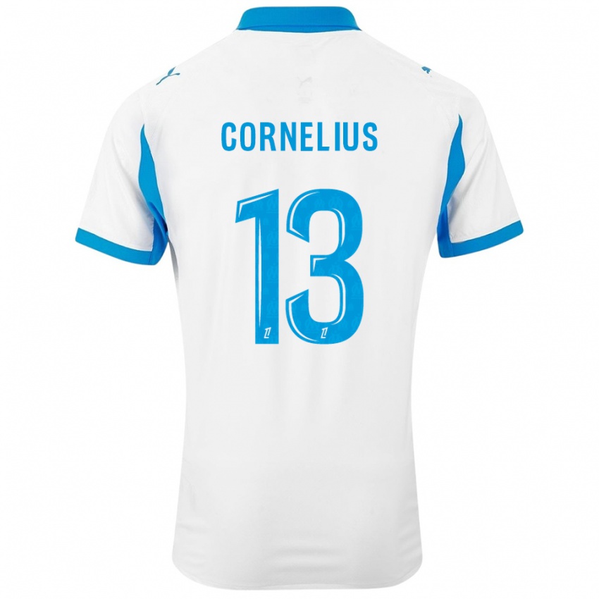 גברים דרק קורנליוס #13 לבן תכלת ג'רזי ביתית 2025/26 חולצה קצרה