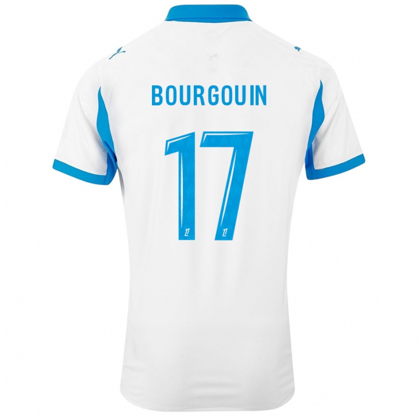 גברים לורה בורגואין #17 לבן תכלת ג'רזי ביתית 2025/26 חולצה קצרה