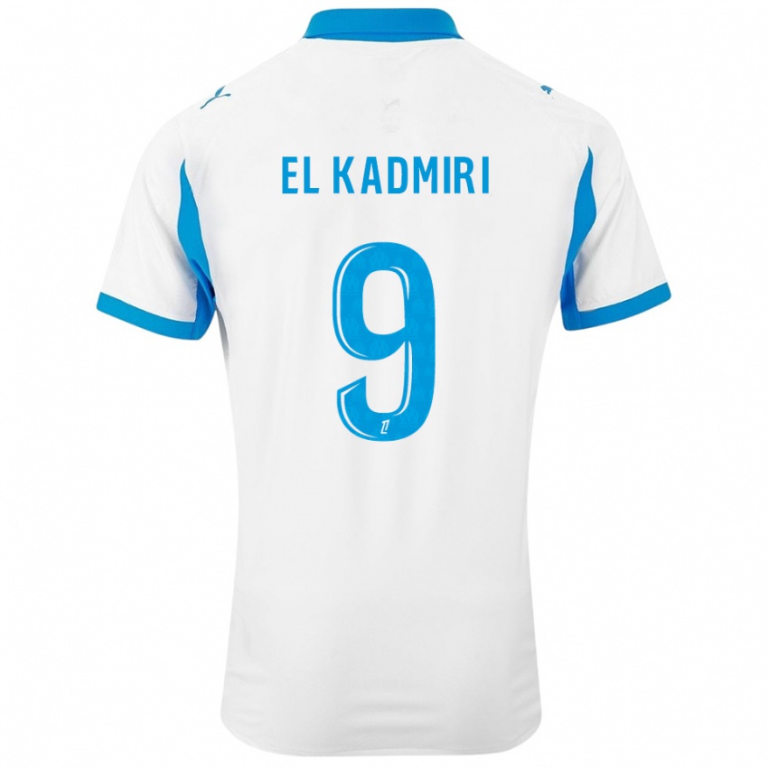 גברים Ugo Lamare El Kadmiri #9 לבן תכלת ג'רזי ביתית 2025/26 חולצה קצרה