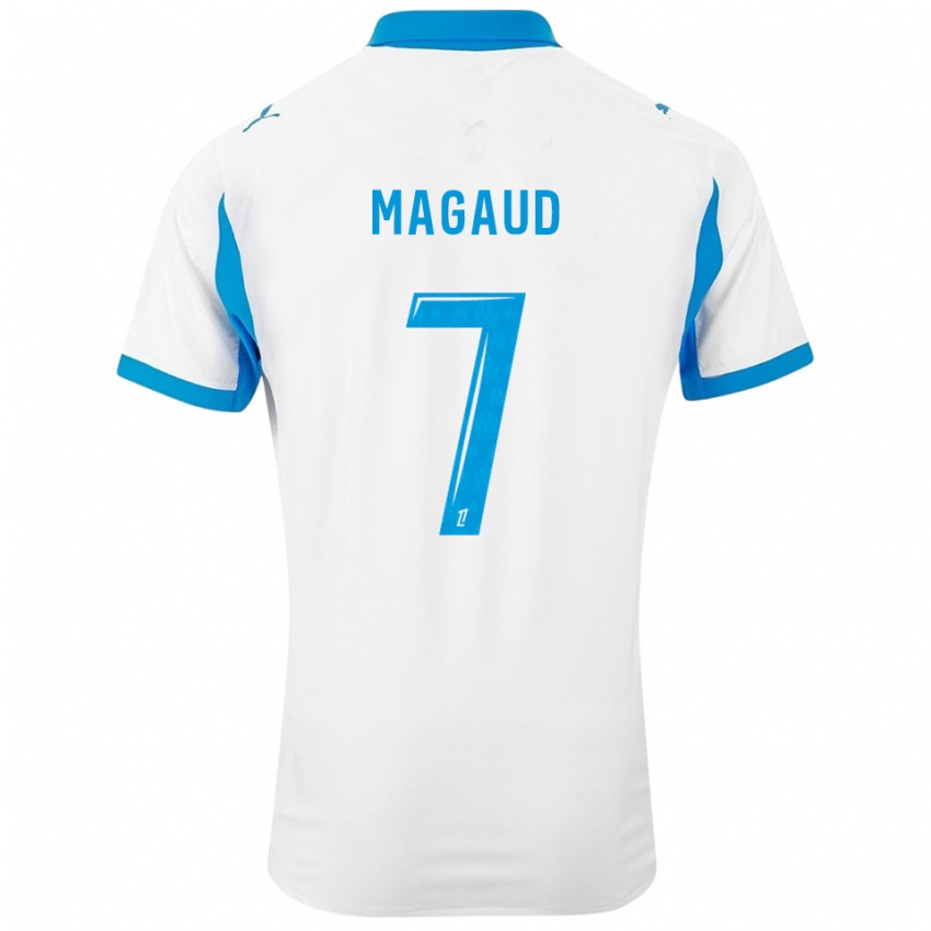 גברים Kyle Magaud #7 לבן תכלת ג'רזי ביתית 2025/26 חולצה קצרה