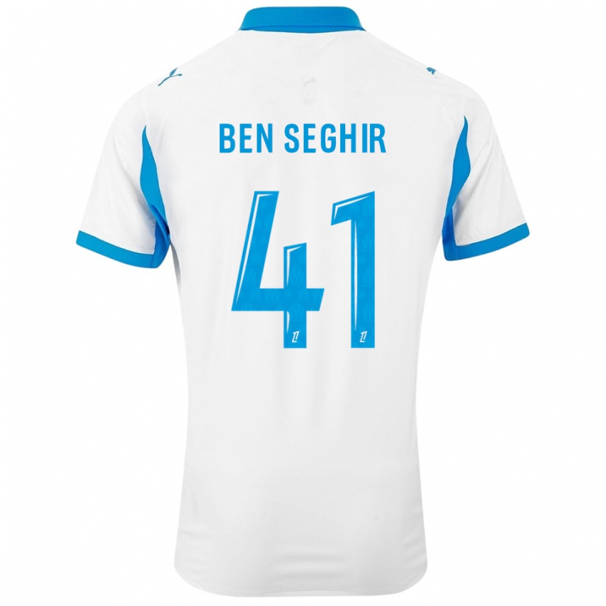 גברים סלים בן סגיר #41 לבן תכלת ג'רזי ביתית 2025/26 חולצה קצרה