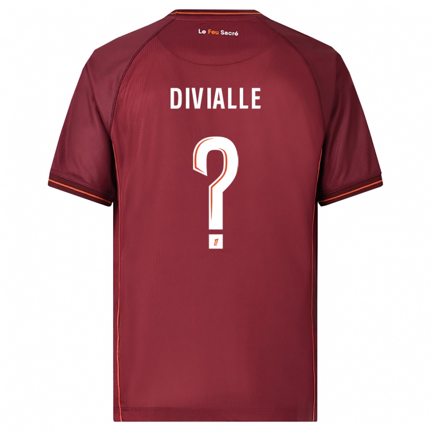 גברים Charles Divialle #0 בורדו לבן ג'רזי ביתית 2025/26 חולצה קצרה